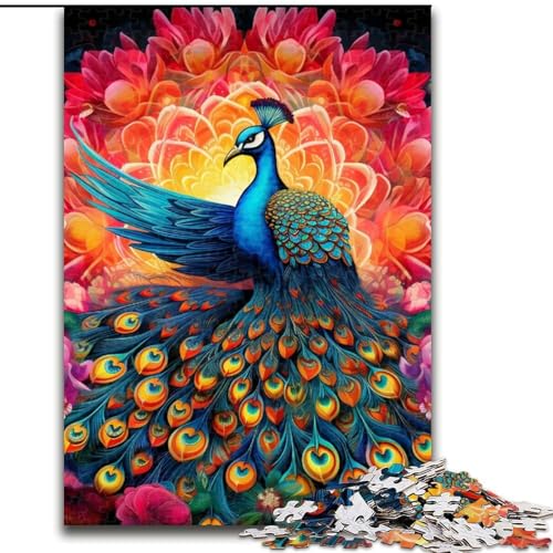 1000-teiliges Puzzle für Erwachsene, Psychedelischer Pfau, Holzpuzzle, Größe 50x75cm, Hochschwieriges Denkspiel für Teenager 1000-teiliges Puzzle für Erwachsene, Psychedelischer Pfau, Holzpuzzle, Größe 50x75cm, Hochschwieriges Denkspiel für Teenager von ZKYUBEK