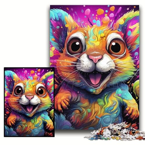 1000-teiliges Puzzle für Erwachsene, Psychedelisches Eichhörnchen, Holzpuzzle, 50x75cm, Denkspiel für Teenager und Familieninteraktion 1000-teiliges Puzzle für Erwachsene, Psychedelisches Eichhörnchen, Holzpuzzle, 50x75cm, Denkspiel für Teenager und Familieninteraktion von ZKYUBEK