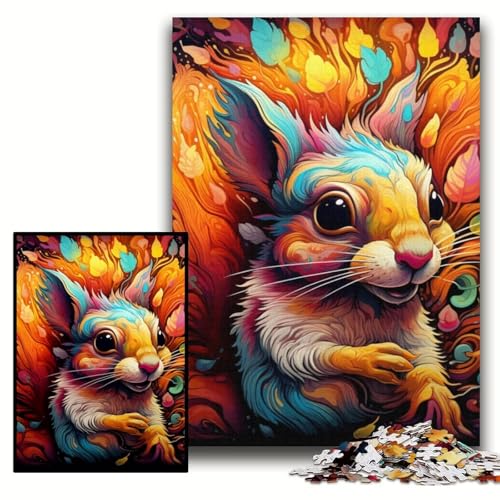 1000-teiliges Puzzle für Erwachsene, Psychedelisches Eichhörnchen, Holzpuzzle, 50x75cm, Denkspiel für Teenager und Familieninteraktion 1000-teiliges Puzzle für Erwachsene, Psychedelisches Eichhörnchen, Holzpuzzle, 50x75cm, Denkspiel für Teenager und Familieninteraktion von ZKYUBEK