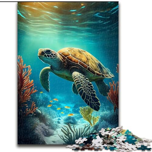 1000-teiliges Puzzle für Erwachsene, Schildkröten-Tier, Kartonpuzzle für Erwachsene, Größe 26x38cm, kreatives Familienspiel und Heimdekoration, Teenager 1000-teiliges Puzzle für Erwachsene, Schildkröten-Tier, Kartonpuzzle für Erwachsene, Größe 26x38cm, kreatives Familienspiel und Heimdekoration, Teenager von ZKYUBEK