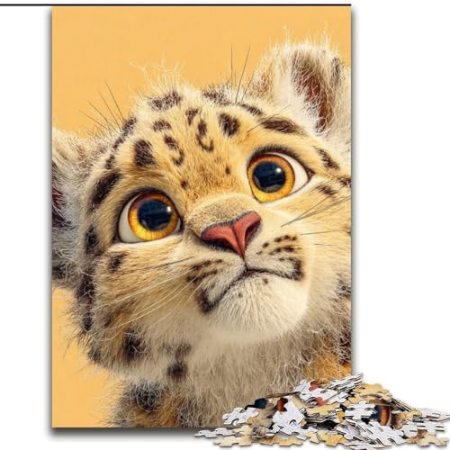 1000-teiliges Puzzle für Erwachsene, Schneeleopardenbaby, Holzpuzzle, 50x75cm, interaktives Familienspiel, Denksportaufgabe, Lernspielzeug 1000-teiliges Puzzle für Erwachsene, Schneeleopardenbaby, Holzpuzzle, 50x75cm, interaktives Familienspiel, Denksportaufgabe, Lernspielzeug von ZKYUBEK