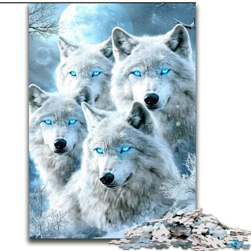 1000-teiliges Puzzle für Erwachsene, Schneewolf, 50x75cm, Eltern, Partner, Freunde – ab 14 Jahren 1000-teiliges Puzzle für Erwachsene, Schneewolf, 50x75cm, Eltern, Partner, Freunde – ab 14 Jahren von ZKYUBEK