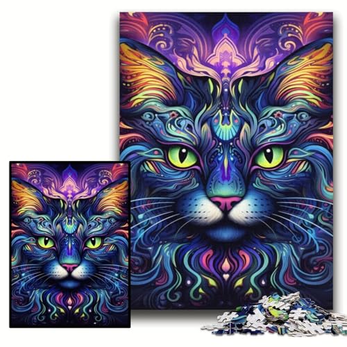 1000-teiliges Puzzle für Erwachsene, Schwarze Katze, Puzzles für Erwachsene, 50x75cm, pädagogisches Denkspiel, künstlerische Heim- und Bürodekoration, ab 14 Jahren 1000-teiliges Puzzle für Erwachsene, Schwarze Katze, Puzzles für Erwachsene, 50x75cm, pädagogisches Denkspiel, künstlerische Heim- und Bürodekoration, ab 14 Jahren von ZKYUBEK