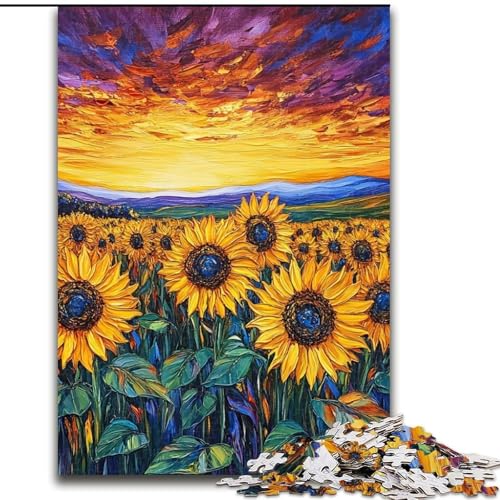 1000-teiliges Puzzle für Erwachsene, Sonnenblumen-Puzzle für Erwachsene, 26x38cm, Denksportaufgabe, Spiel für Erwachsene, interaktive Aktivität für die Familie von ZKYUBEK