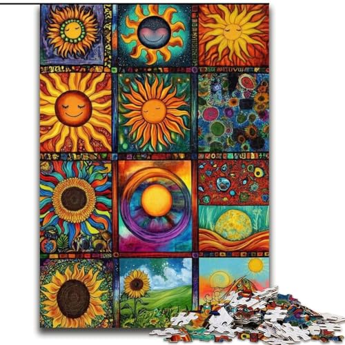 1000-teiliges Puzzle für Erwachsene, Sonnencollage, 26x38cm, Eltern, Partner, Freunde – ab 14 Jahren von ZKYUBEK
