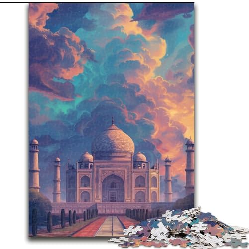1000-teiliges Puzzle für Erwachsene, Taj Mahal-Puzzles für Erwachsene, Größe 50x75cm, anspruchsvolles Denkspiel für Teenager, Spaß für den Spieleabend mit der Familie von ZKYUBEK