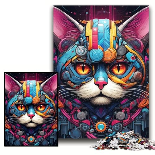 1000-teiliges Puzzle für Erwachsene, Tech Cat-Puzzle aus Karton, 26x38cm, Denkspiel für Teenager und Familieninteraktion 1000-teiliges Puzzle für Erwachsene, Tech Cat-Puzzle aus Karton, 26x38cm, Denkspiel für Teenager und Familieninteraktion von ZKYUBEK