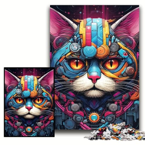 1000-teiliges Puzzle für Erwachsene, Tech Cat-Puzzles für Erwachsene, 50x75cm, pädagogisches Denkspiel, künstlerische Heim- und Bürodekoration, ab 14 Jahren 1000-teiliges Puzzle für Erwachsene, Tech Cat-Puzzles für Erwachsene, 50x75cm, pädagogisches Denkspiel, künstlerische Heim- und Bürodekoration, ab 14 Jahren von ZKYUBEK