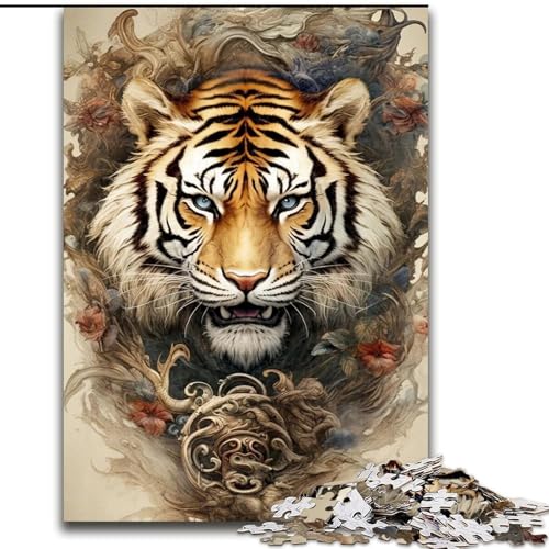 1000-teiliges Puzzle für Erwachsene, Tier-Tiger-Puzzle, Größe 26x38cm, anspruchsvolles Denkspiel – entspannendes Spielzeug für Teenager von ZKYUBEK