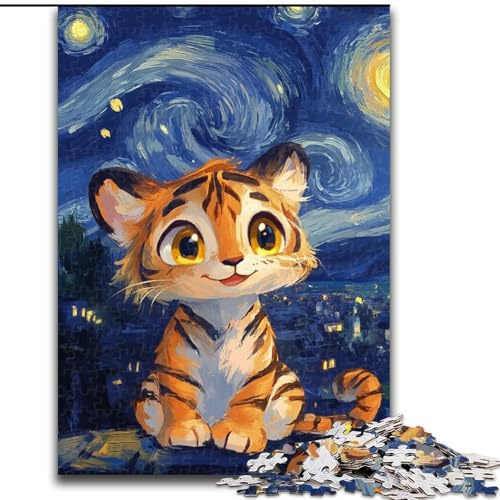 1000-teiliges Puzzle für Erwachsene, Tiger-Nachthimmel, Holzpuzzle, Größe 50x75cm, anspruchsvolles DIY-Denkspiel, perfektes Familienspiel oder dekoratives Geschenk 1000-teiliges Puzzle für Erwachsene, Tiger-Nachthimmel, Holzpuzzle, Größe 50x75cm, anspruchsvolles DIY-Denkspiel, perfektes Familienspiel oder dekoratives Geschenk von ZKYUBEK