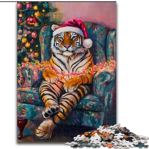 1000-teiliges Puzzle für Erwachsene, Tiger auf dem Sofa, Holzpuzzle, 50x75cm, Eltern, Partner, Freunde – ab 14 Jahren von ZKYUBEK