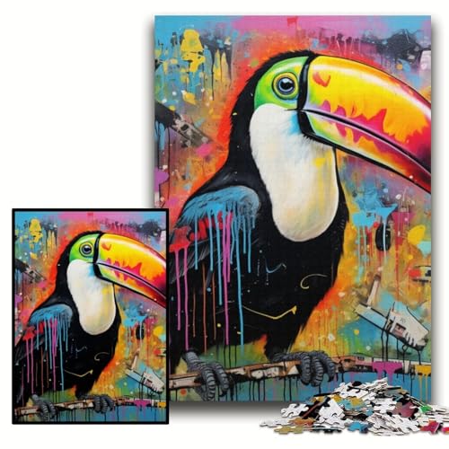 1000-teiliges Puzzle für Erwachsene, Tukan-Graffiti-Malerei, schwierige Puzzles für Erwachsene, 50x75cm, Gehirn-Herausforderung, Geschenk, pädagogische Aktivität für Teenager 1000-teiliges Puzzle für Erwachsene, Tukan-Graffiti-Malerei, schwierige Puzzles für Erwachsene, 50x75cm, Gehirn-Herausforderung, Geschenk, pädagogische Aktivität für Teenager von ZKYUBEK
