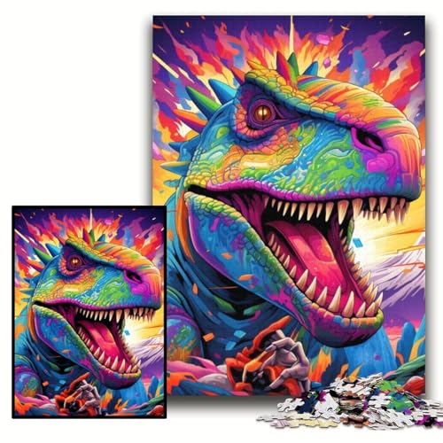1000-teiliges Puzzle für Erwachsene, buntes Dinosaurier-Holzpuzzle, 50x75cm, Denkspiel für Teenager und Familieninteraktion 1000-teiliges Puzzle für Erwachsene, buntes Dinosaurier-Holzpuzzle, 50x75cm, Denkspiel für Teenager und Familieninteraktion von ZKYUBEK
