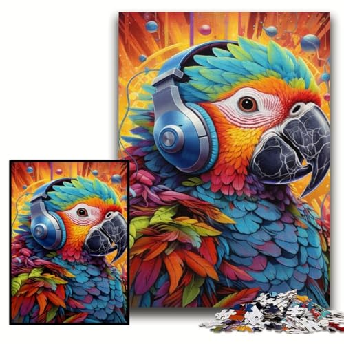 1000-teiliges Puzzle für Erwachsene, buntes Papageien-Puzzle für Erwachsene, 50x75cm, für Teenager, Familienspieleabend, gehirnfordernde Geschenkidee von ZKYUBEK