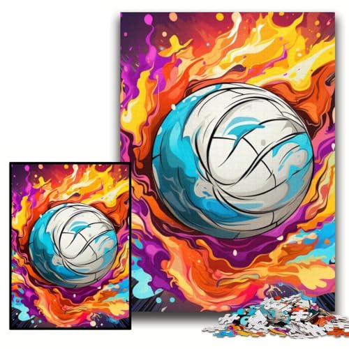 1000-teiliges Puzzle für Erwachsene, buntes Volleyball-Puzzle für Erwachsene, 26x38cm, pädagogisches Denkspiel, künstlerische Heim- und Bürodekoration, ab 14 Jahren 1000-teiliges Puzzle für Erwachsene, buntes Volleyball-Puzzle für Erwachsene, 26x38cm, pädagogisches Denkspiel, künstlerische Heim- und Bürodekoration, ab 14 Jahren von ZKYUBEK