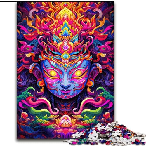 1000-teiliges Puzzle für Erwachsene, farbenfrohe Kunst-Buddha-Puzzles für Erwachsene, Größe 26x38cm, anspruchsvolles Denkspiel, Familienaktivität, Heimdekoration 1000-teiliges Puzzle für Erwachsene, farbenfrohe Kunst-Buddha-Puzzles für Erwachsene, Größe 26x38cm, anspruchsvolles Denkspiel, Familienaktivität, Heimdekoration von ZKYUBEK