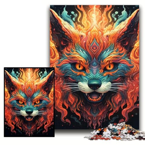 1000-teiliges Puzzle für Erwachsene, farbenfrohes Art Fox-Puzzle aus Karton, 26x38cm, Denkspiel für Teenager und Familieninteraktion 1000-teiliges Puzzle für Erwachsene, farbenfrohes Art Fox-Puzzle aus Karton, 26x38cm, Denkspiel für Teenager und Familieninteraktion von ZKYUBEK