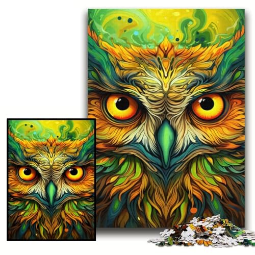 1000-teiliges Puzzle für Erwachsene, farbenfrohes Eulen-Kunstpuzzle aus Karton, 26x38cm, Denkspiel für Teenager und Familieninteraktion 1000-teiliges Puzzle für Erwachsene, farbenfrohes Eulen-Kunstpuzzle aus Karton, 26x38cm, Denkspiel für Teenager und Familieninteraktion von ZKYUBEK