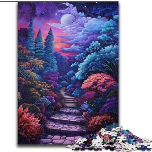 1000-teiliges Puzzle für Erwachsene, farbenfrohes Gemälde mit Nachthimmel, Puzzle für Erwachsene, Größe 26x38cm, Geburtstagsgeschenkidee, anspruchsvolles Denkspiel von ZKYUBEK