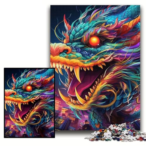 1000-teiliges Puzzle für Erwachsene, farbenfrohes Kunst-Drachen-Puzzle für Erwachsene, 26x38cm, pädagogisches Denkspiel, künstlerische Heim- und Bürodekoration, ab 14 Jahren 1000-teiliges Puzzle für Erwachsene, farbenfrohes Kunst-Drachen-Puzzle für Erwachsene, 26x38cm, pädagogisches Denkspiel, künstlerische Heim- und Bürodekoration, ab 14 Jahren von ZKYUBEK