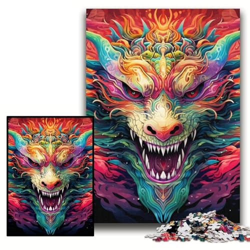 1000-teiliges Puzzle für Erwachsene, farbenfrohes Kunst-Drachen-Puzzle für Erwachsene, 26x38cm, pädagogisches Denkspiel, künstlerische Heim- und Bürodekoration, ab 14 Jahren 1000-teiliges Puzzle für Erwachsene, farbenfrohes Kunst-Drachen-Puzzle für Erwachsene, 26x38cm, pädagogisches Denkspiel, künstlerische Heim- und Bürodekoration, ab 14 Jahren von ZKYUBEK