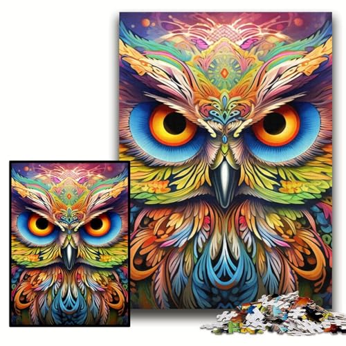 1000-teiliges Puzzle für Erwachsene, farbenfrohes Kunst-Eulen-Holzpuzzle, 50x75cm, Denkspiel für Teenager und Familieninteraktion 1000-teiliges Puzzle für Erwachsene, farbenfrohes Kunst-Eulen-Holzpuzzle, 50x75cm, Denkspiel für Teenager und Familieninteraktion von ZKYUBEK