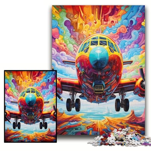 1000-teiliges Puzzle für Erwachsene, farbenfrohes Kunst-Flugzeug-Pappe-Puzzle, 26x38cm, Denksportaufgabe und Heimdekoration 1000-teiliges Puzzle für Erwachsene, farbenfrohes Kunst-Flugzeug-Pappe-Puzzle, 26x38cm, Denksportaufgabe und Heimdekoration von ZKYUBEK