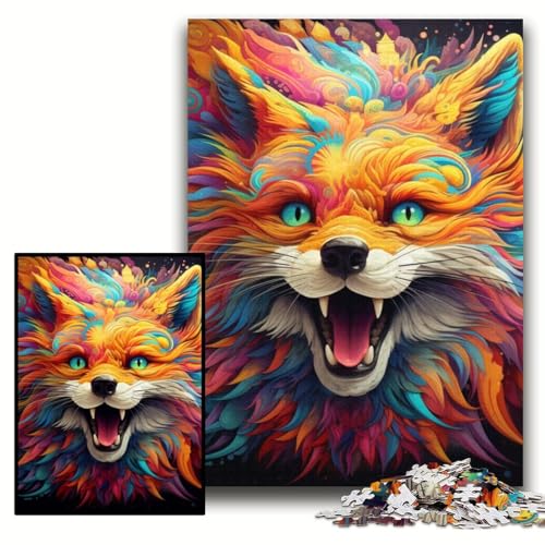 1000-teiliges Puzzle für Erwachsene, farbenfrohes Kunst-Fuchs-Holzpuzzle, 50x75cm, Denkspiel für Teenager und Familieninteraktion 1000-teiliges Puzzle für Erwachsene, farbenfrohes Kunst-Fuchs-Holzpuzzle, 50x75cm, Denkspiel für Teenager und Familieninteraktion von ZKYUBEK