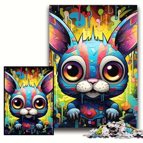 1000-teiliges Puzzle für Erwachsene, farbenfrohes Kunst-Kaninchen-Puzzle für Erwachsene, 50x75cm, pädagogisches Denkspiel, künstlerische Heim- und Bürodekoration, ab 14 Jahren 1000-teiliges Puzzle für Erwachsene, farbenfrohes Kunst-Kaninchen-Puzzle für Erwachsene, 50x75cm, pädagogisches Denkspiel, künstlerische Heim- und Bürodekoration, ab 14 Jahren von ZKYUBEK