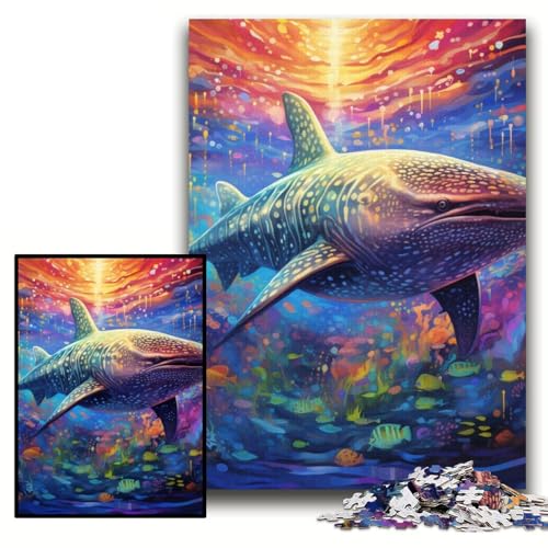 1000-teiliges Puzzle für Erwachsene, farbenfrohes Walhai-Kunst-Puzzle aus Karton, 26x38cm, Denkspiel für Teenager und Familieninteraktion 1000-teiliges Puzzle für Erwachsene, farbenfrohes Walhai-Kunst-Puzzle aus Karton, 26x38cm, Denkspiel für Teenager und Familieninteraktion von ZKYUBEK