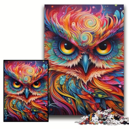 1000-teiliges Puzzle für Erwachsene, farbige Eule, Holzpuzzle, 50x75cm, Denksportaufgabe und Heimdekoration 1000-teiliges Puzzle für Erwachsene, farbige Eule, Holzpuzzle, 50x75cm, Denksportaufgabe und Heimdekoration von ZKYUBEK