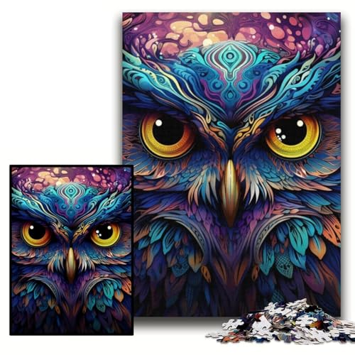 1000-teiliges Puzzle für Erwachsene, farbiges Eulen-Puzzle aus Karton, 26x38cm, Denkspiel für Teenager und Familieninteraktion 1000-teiliges Puzzle für Erwachsene, farbiges Eulen-Puzzle aus Karton, 26x38cm, Denkspiel für Teenager und Familieninteraktion von ZKYUBEK