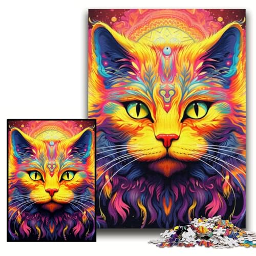 1000-teiliges Puzzle für Erwachsene, gelbe Katze, Kartonpuzzle, 26x38cm, Denksportaufgabe und Heimdekoration 1000-teiliges Puzzle für Erwachsene, gelbe Katze, Kartonpuzzle, 26x38cm, Denksportaufgabe und Heimdekoration von ZKYUBEK