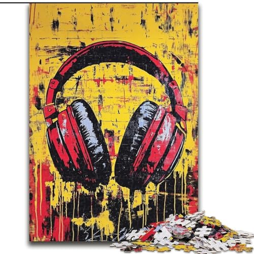 1000-teiliges Puzzle für Erwachsene, künstlerische Kopfhörer, unmögliche Puzzles für Erwachsene, 26x38cm, Familienspaß, Gehirnherausforderung, Teenager von ZKYUBEK