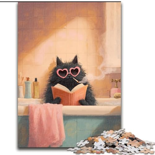 1000-teiliges Puzzle für Erwachsene, künstlerische abstrakte Schwarze Katze, Holzpuzzle für Erwachsene, einzigartige DIY-Heimdekoration, Geschenkidee, 26x38cm 1000-teiliges Puzzle für Erwachsene, künstlerische abstrakte Schwarze Katze, Holzpuzzle für Erwachsene, einzigartige DIY-Heimdekoration, Geschenkidee, 26x38cm von ZKYUBEK
