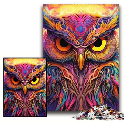 1000-teiliges Puzzle für Erwachsene, rosa Eule, Kartonpuzzle, 26x38cm, Denkspiel für Teenager und Familieninteraktion 1000-teiliges Puzzle für Erwachsene, rosa Eule, Kartonpuzzle, 26x38cm, Denkspiel für Teenager und Familieninteraktion von ZKYUBEK