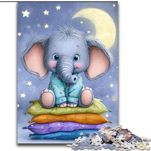 1000-teiliges Puzzle für Erwachsene, schlafendes Elefantenbaby, Papppuzzle, 26x38cm, interaktives Familienspiel, Denksportaufgabe, Lernspielzeug 1000-teiliges Puzzle für Erwachsene, schlafendes Elefantenbaby, Papppuzzle, 26x38cm, interaktives Familienspiel, Denksportaufgabe, Lernspielzeug von ZKYUBEK
