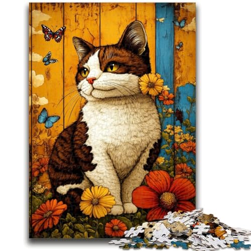 1000-teiliges Puzzle für Erwachsene, sitzende Katze, Spielzeug, Lernspiele, stressabbauende Wanddekoration, 50x75cm 1000-teiliges Puzzle für Erwachsene, sitzende Katze, Spielzeug, Lernspiele, stressabbauende Wanddekoration, 50x75cm von ZKYUBEK