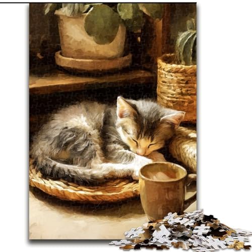 1000-teiliges Puzzle für Erwachsene, süßes Kätzchen, Holzpuzzle, 50x75cm, interaktives Familienspiel, Denksportaufgabe, Lernspielzeug 1000-teiliges Puzzle für Erwachsene, süßes Kätzchen, Holzpuzzle, 50x75cm, interaktives Familienspiel, Denksportaufgabe, Lernspielzeug von ZKYUBEK
