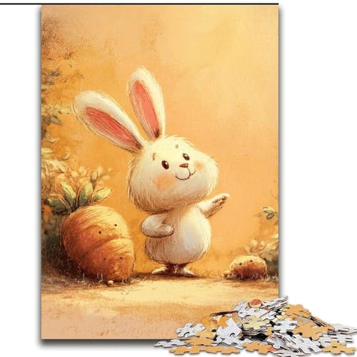 1000-teiliges Puzzle für Erwachsene, süßes Kaninchen, Holzpuzzle, 50x75cm, Eltern, Partner, Freunde – ab 14 Jahren von ZKYUBEK