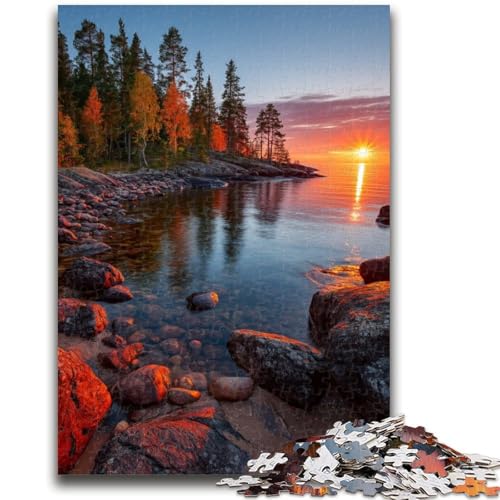 1000-teiliges Puzzle für Erwachsene, wunderschöne Berge und Seen, zum Stressabbau, schwierige Herausforderung, ganze Familie, 50x75cm von ZKYUBEK