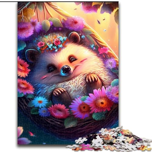1000-teiliges Puzzle für Erwachsene, wunderschöner Igel, anspruchsvolle Puzzles, Größe 50x75cm, interaktives Familienspiel, Denksportaufgabe, Lernspielzeug von ZKYUBEK