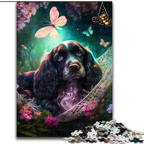 1000-teiliges Puzzle für Erwachsene, wunderschöner englischer Cocker Spaniel, anspruchsvolle Puzzles, Größe 50x75cm, interaktives Familienspiel, Denksportaufgabe, Lernspielzeug von ZKYUBEK