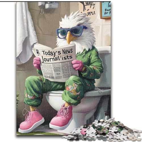 1000-teiliges Puzzle für Erwachsene „Eagle Go Toilet“, Puzzle für Erwachsene, Größe 26x38cm, Heimdekoration und Urlaubsspaß von ZKYUBEK