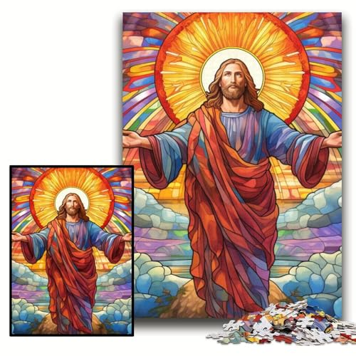 1000-teiliges Puzzle für Erwachsene „Jesus im Himmel“, Holzpuzzle, 50x75cm, Denkspiel für Teenager und Familieninteraktion 1000-teiliges Puzzle für Erwachsene „Jesus im Himmel“, Holzpuzzle, 50x75cm, Denkspiel für Teenager und Familieninteraktion von ZKYUBEK