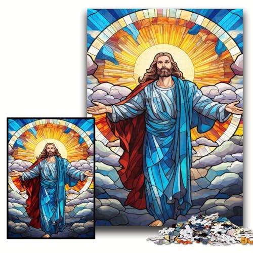 1000-teiliges Puzzle für Erwachsene „Jesus im Himmel“, Puzzle für Erwachsene, 50x75cm, kreatives Familienspiel und Heimdekoration, Teenager 1000-teiliges Puzzle für Erwachsene „Jesus im Himmel“, Puzzle für Erwachsene, 50x75cm, kreatives Familienspiel und Heimdekoration, Teenager von ZKYUBEK