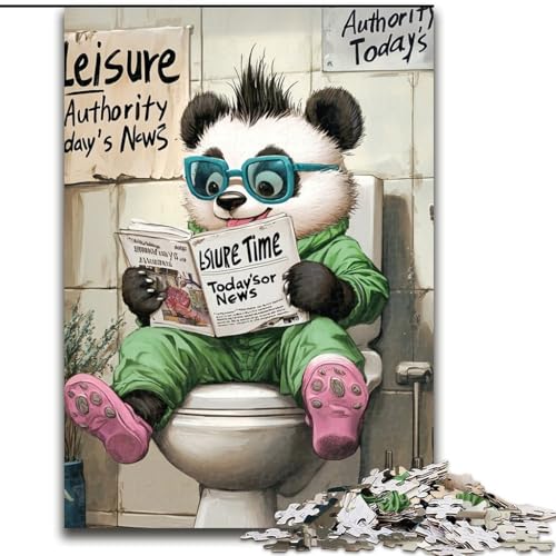 1000-teiliges Puzzle für Erwachsene „Panda Go Toilet“, unmögliche Puzzles für Erwachsene, Größe 26x38cm, anspruchsvolles Denkspiel für Teenager, Spaß für den Spieleabend mit der Familie von ZKYUBEK