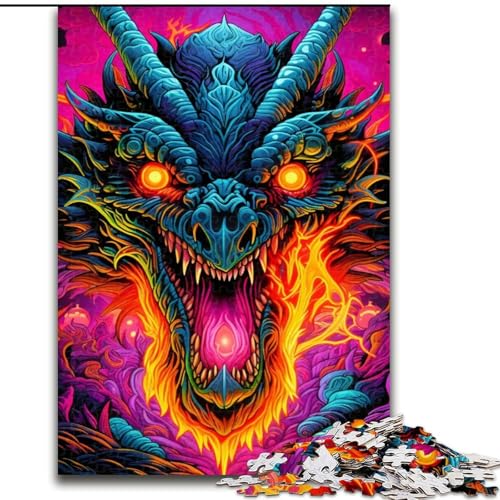 1000-teiliges Puzzle für Erwachsene „Psychedelic Art Dragon“ aus Holz, Größe 50x75cm, Denksportaufgabe, Spiel für Erwachsene, interaktive Aktivität für die Familie 1000-teiliges Puzzle für Erwachsene „Psychedelic Art Dragon“ aus Holz, Größe 50x75cm, Denksportaufgabe, Spiel für Erwachsene, interaktive Aktivität für die Familie von ZKYUBEK