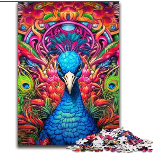 1000-teiliges Puzzle für Erwachsene „Psychedelischer Pfau“ aus Holz, Größe 50x75cm, Denksportaufgabe, Spiel für Erwachsene, interaktive Aktivität für die Familie 1000-teiliges Puzzle für Erwachsene „Psychedelischer Pfau“ aus Holz, Größe 50x75cm, Denksportaufgabe, Spiel für Erwachsene, interaktive Aktivität für die Familie von ZKYUBEK