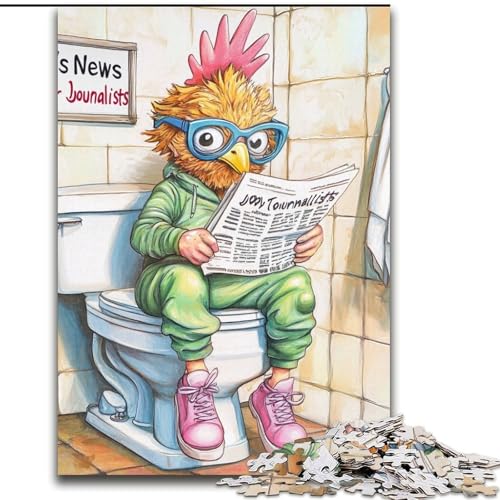 1000-teiliges Puzzle für Erwachsene „Rooster Go Toilet“, anspruchsvolles Puzzle, Größe 26x38cm, Denkspiel für Teenager und Familieninteraktion von ZKYUBEK